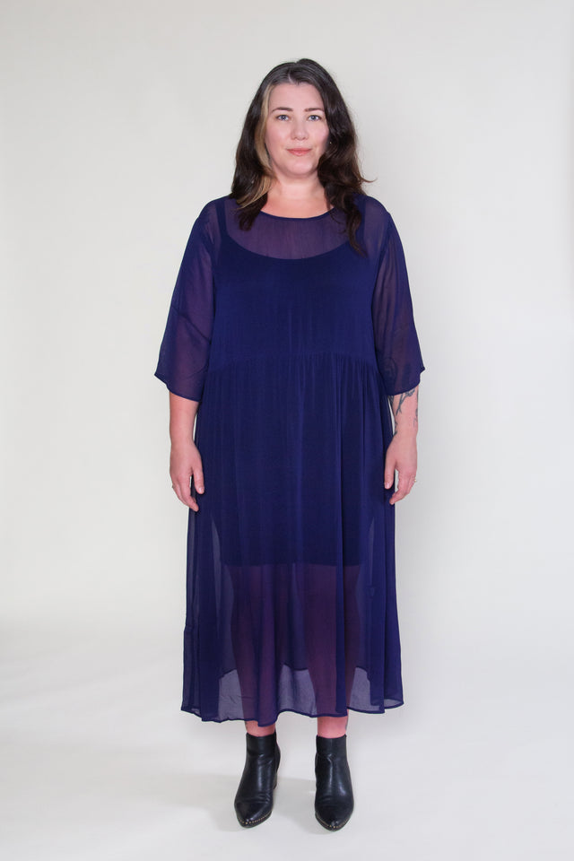 Aman Dress (Blue) Sheer