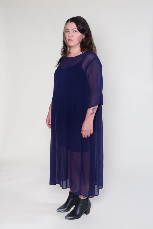 Aman Dress (Blue) Sheer