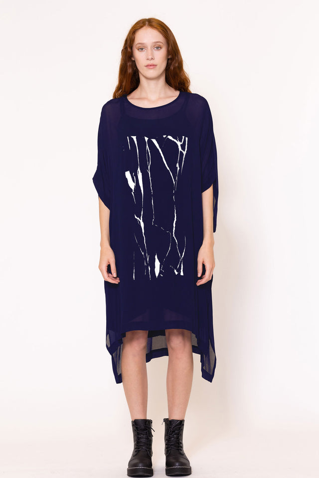 Exude Dress (Cracked) Sheer Blue