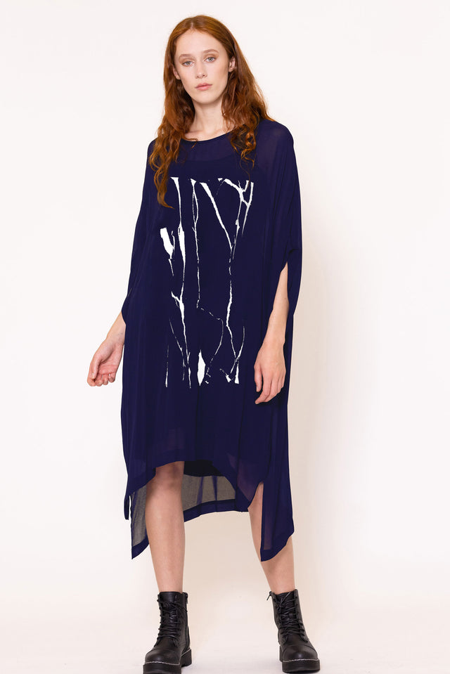 Exude Dress (Cracked) Sheer Blue