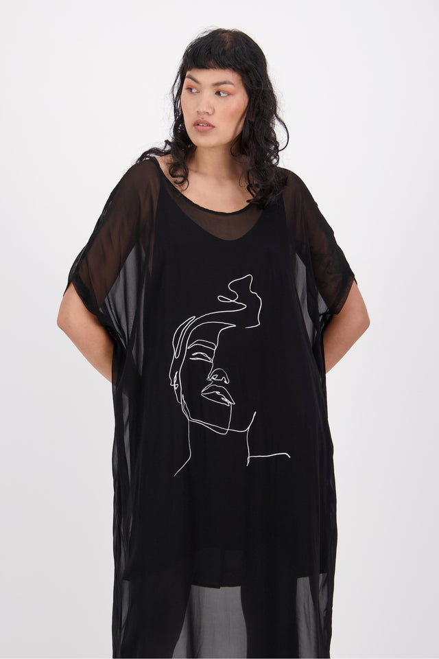 Loyalty Dress (Face) Black