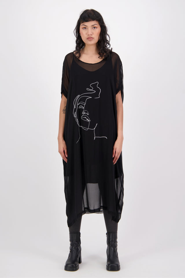 Loyalty Dress (Face) Black