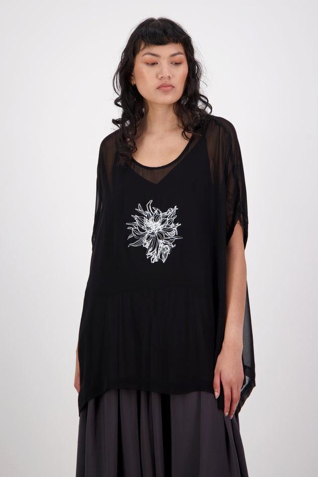 Loyalty Top (Chrysanthemum) Black