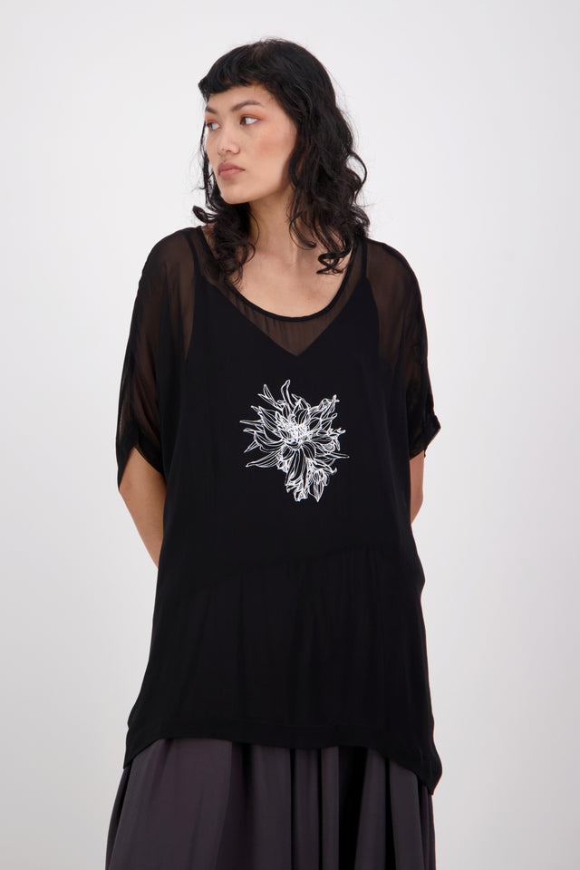 Loyalty Top (Chrysanthemum) Black