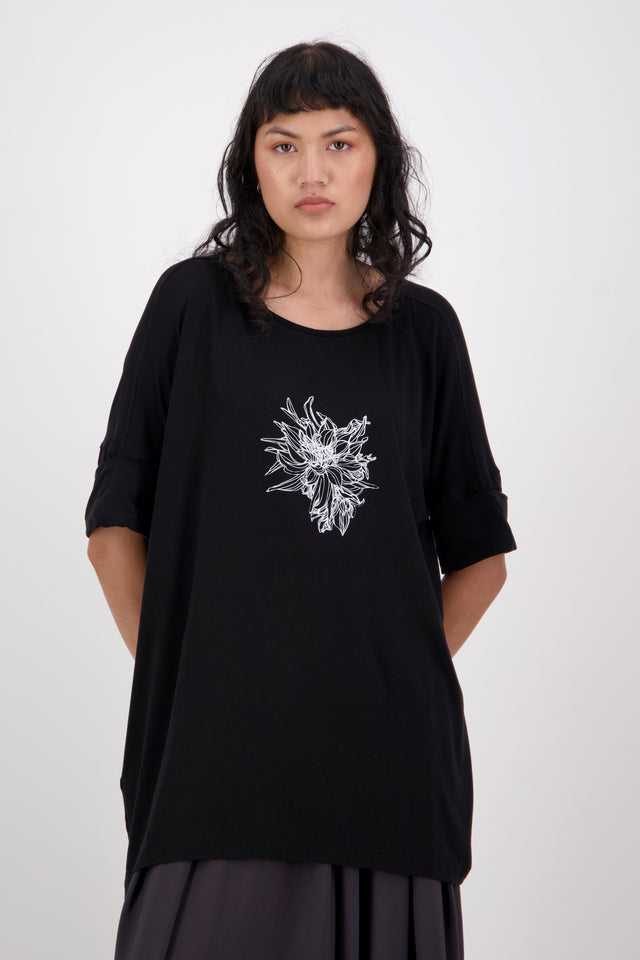 Unity Tee (Chrysanthemum) Black