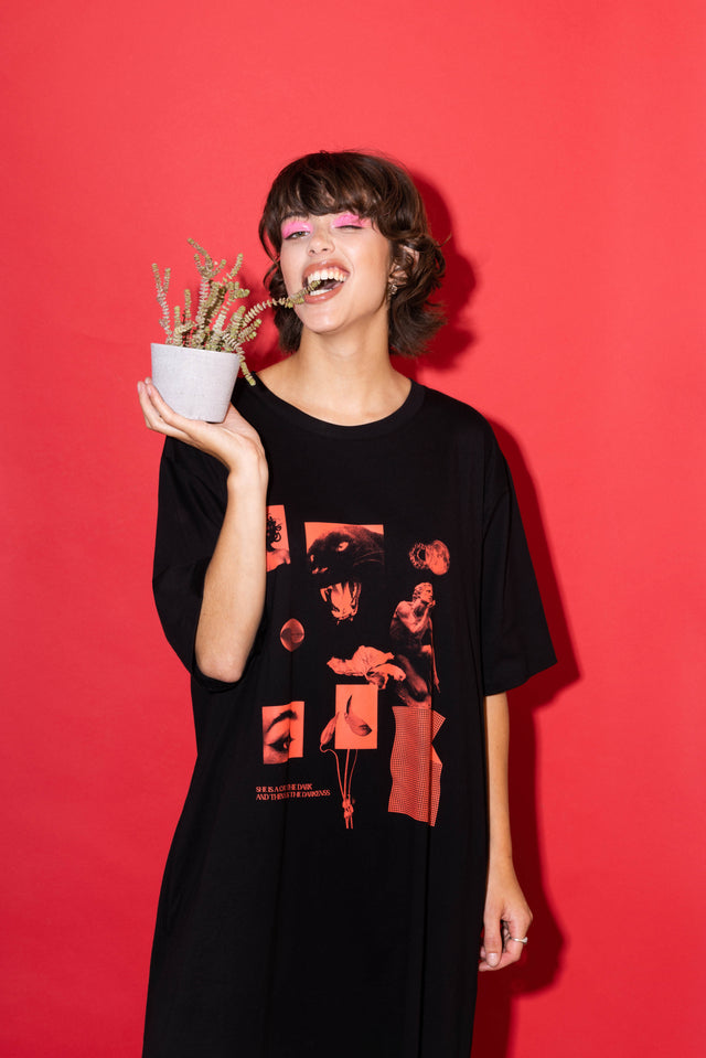Basko Dress (Cat Print)