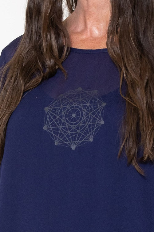Fallow Dress (Blue) Mandala Print