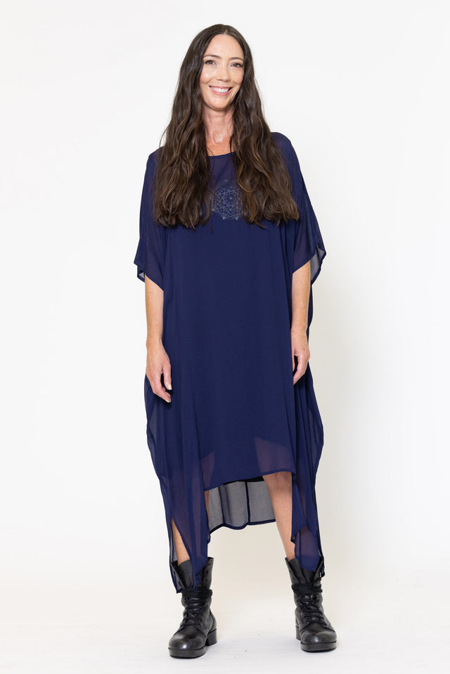 Fallow Dress (Blue) Mandala Print