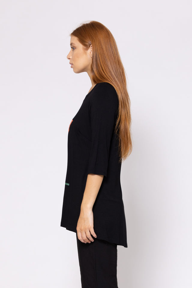 Lorna Tee (Abstract Print) Black