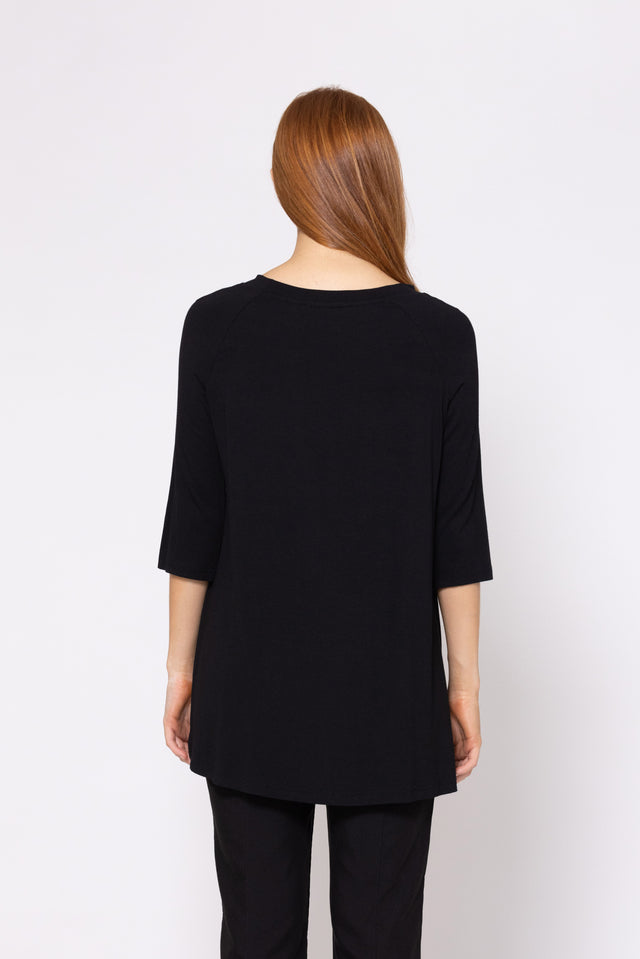 Lorna Tee (Abstract Print) Black