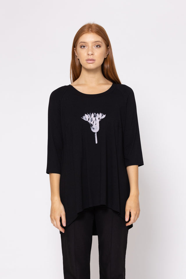 Lorna Tee (Abstract Print) Black