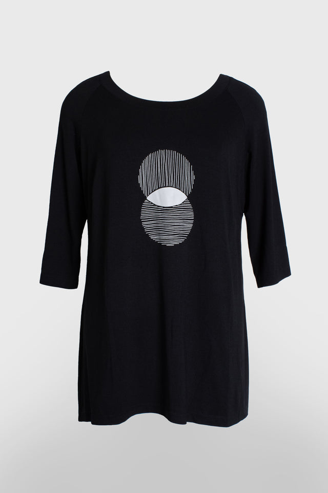 Lorna Tee (Abstract Print) Black