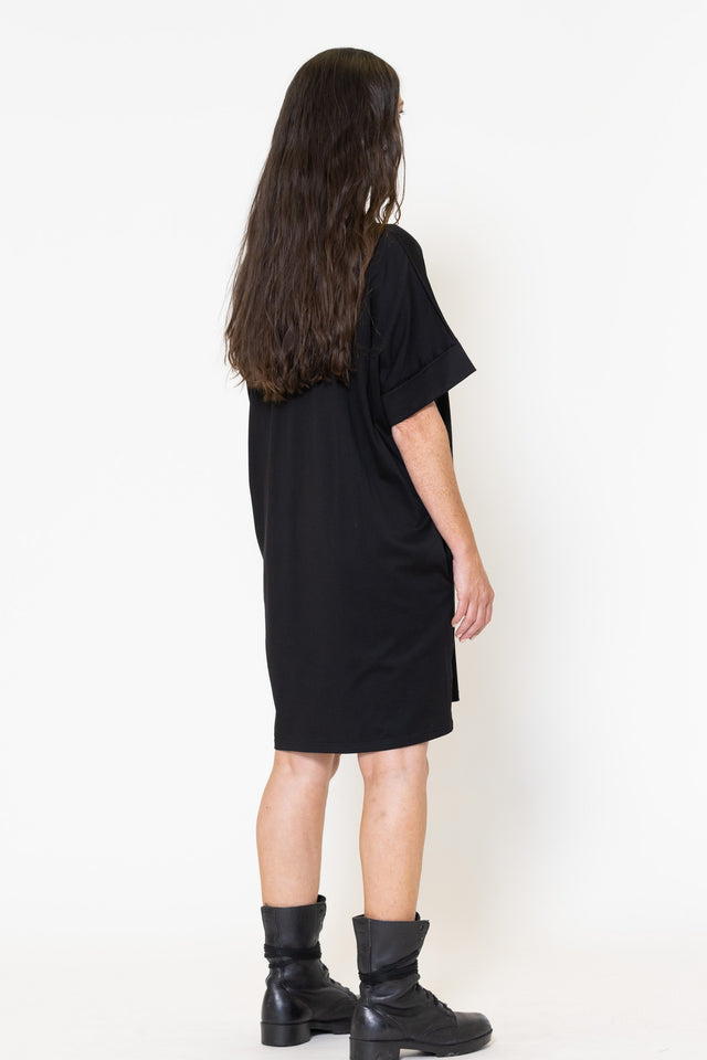 Soho Dress (Black) Eucalyptus Print