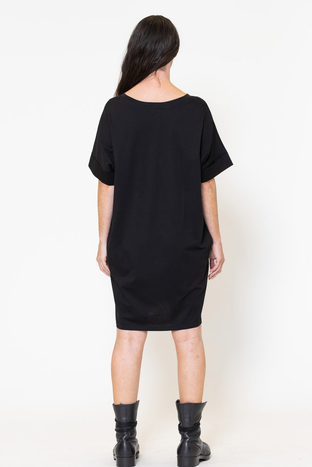 Soho Dress (Black) Eucalyptus Print