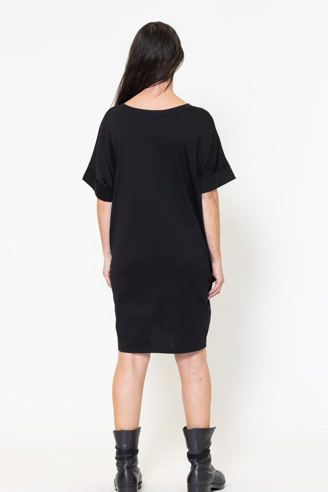 Soho Dress (Black) Kereru Print